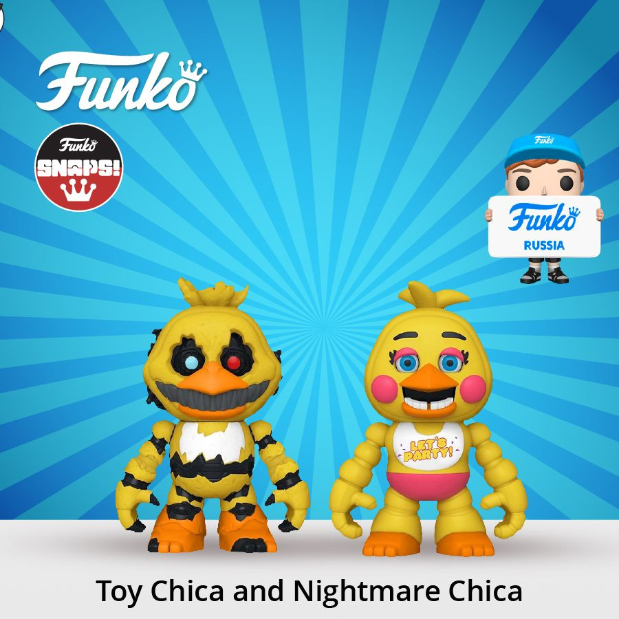 Фигурка Funko Vinyl SNAPS! FNAF Toy Chica and Nightmare Chica / Фанко ПОП  по мотивам игры Пять ночей с Фредди - купить с доставкой по выгодным ценам  в интернет-магазине OZON (1581711700)