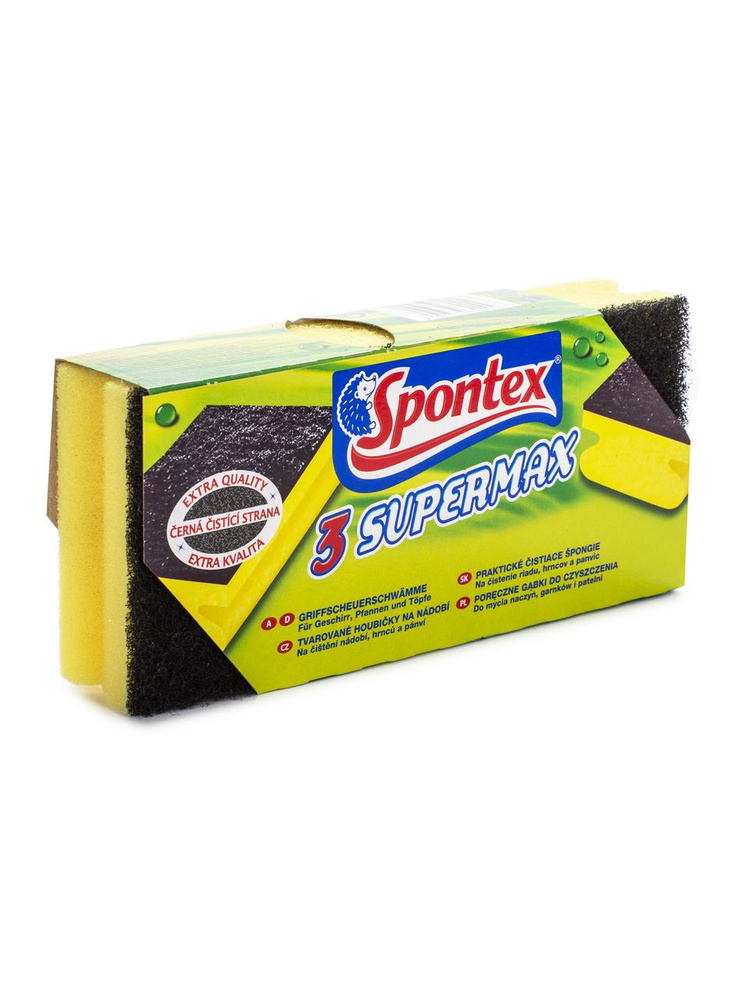 Губка Spontex Supermax для кастрюль 3 штуки, 7 x 9.5 x 4.5см #1