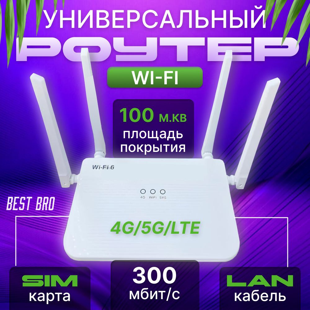 Роутер best bro CP106 SIM, светло-бежевый, 2.4 ГГц купить по низкой цене с  доставкой в интернет-магазине OZON (1596037400)