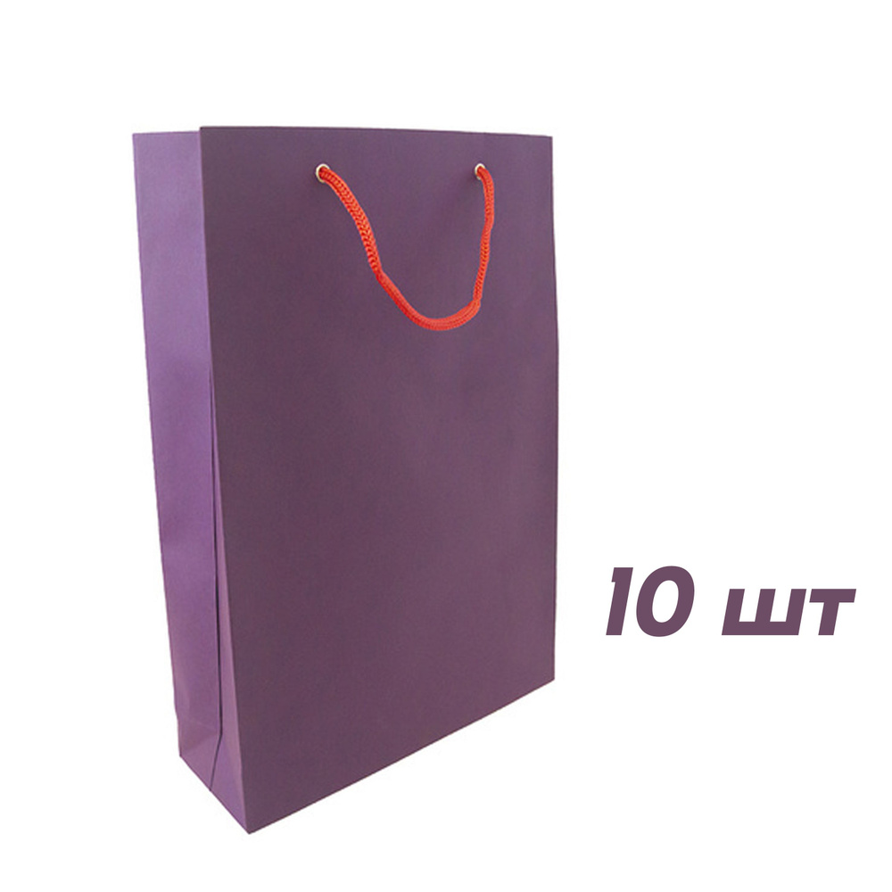Пакет подарочный из эфалина Фиолетовый Рифленый 10 шт, размеры 240х350х80 мм  #1