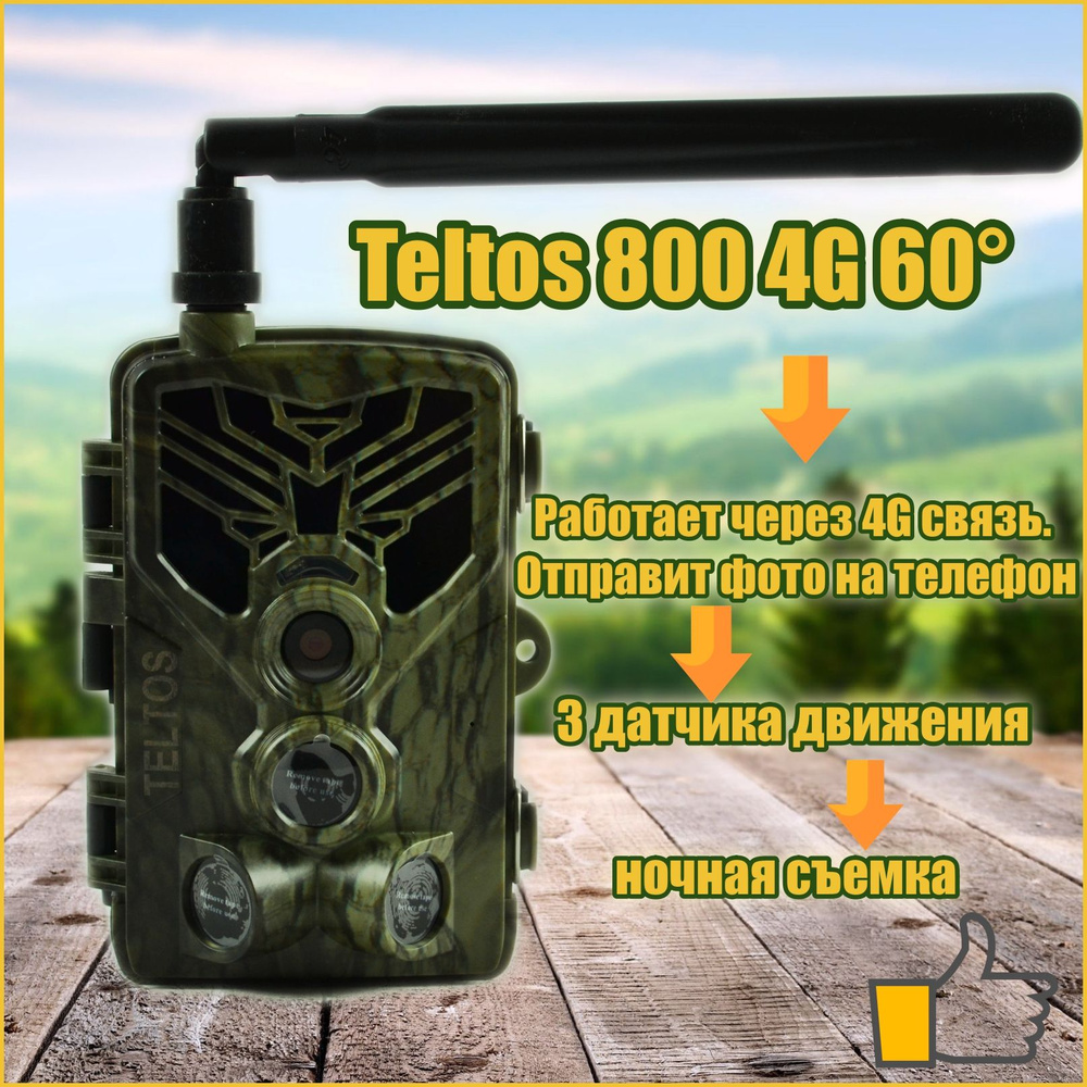 Фотоловушка Teltos 800 4G для охоты, для охраны дома и собственности. -  купить с доставкой по выгодным ценам в интернет-магазине OZON (1608957619)