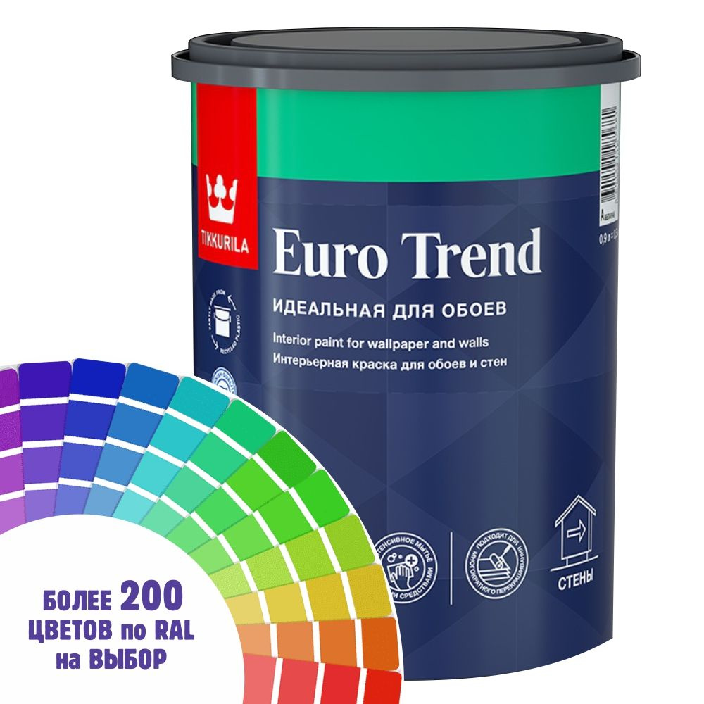 Краска для стен и потолка Tikkurila Euro Trend цвет коричнево - красный Ral 3011 0,9 л  #1