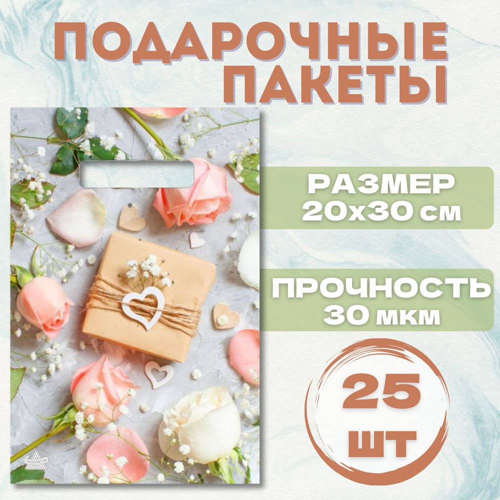 ТИКО-Пластик Пакет подарочный 20/30 см, 25 шт. #1