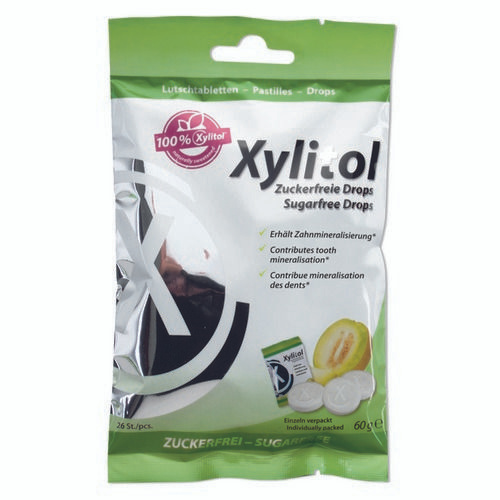 Профилактические леденцы с ксилитом Miradent Xylitol Functional Drops, 60 г, дыня  #1