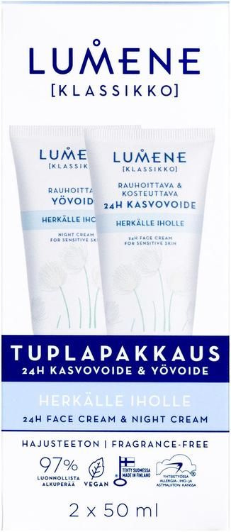 Lumene Klassikko ДВОЙНАЯ УПАКОВКА успокаивающий ночной крем и дневной ...