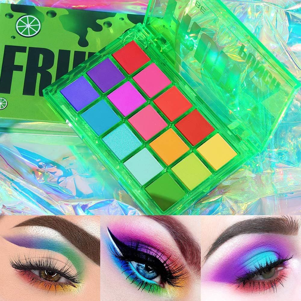 Палитра теней для век UCANBE Colorful Makeup, 15 оттенков неона, мерцающие матовые оттенки, подходят #1