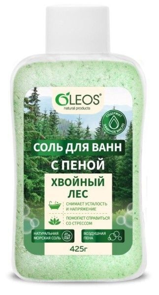 Соль для ванны с пеной Хвойный лес Oleos 425г #1