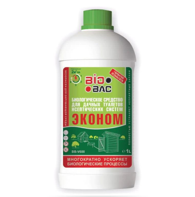 Средство для дачных туалетов BIOBAC BB-V600 1 л - купить с доставкой по ...