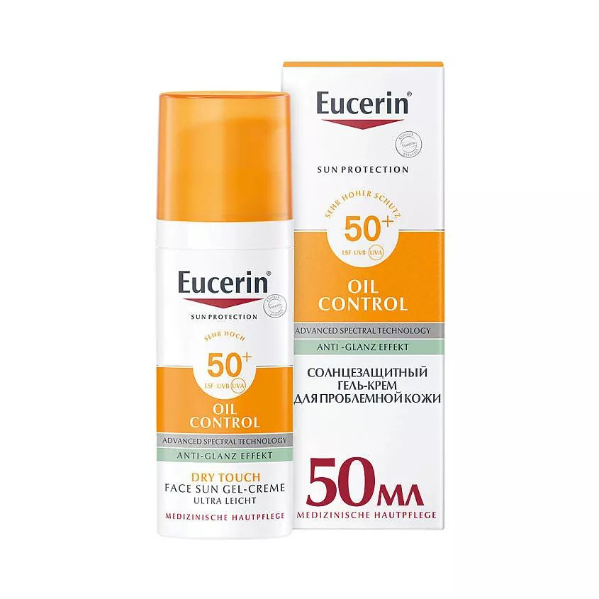 EUCERIN Солнцезащитный гель-крем для проблемной кожи лица Oil Control SPF 50+ 50 мл  #1