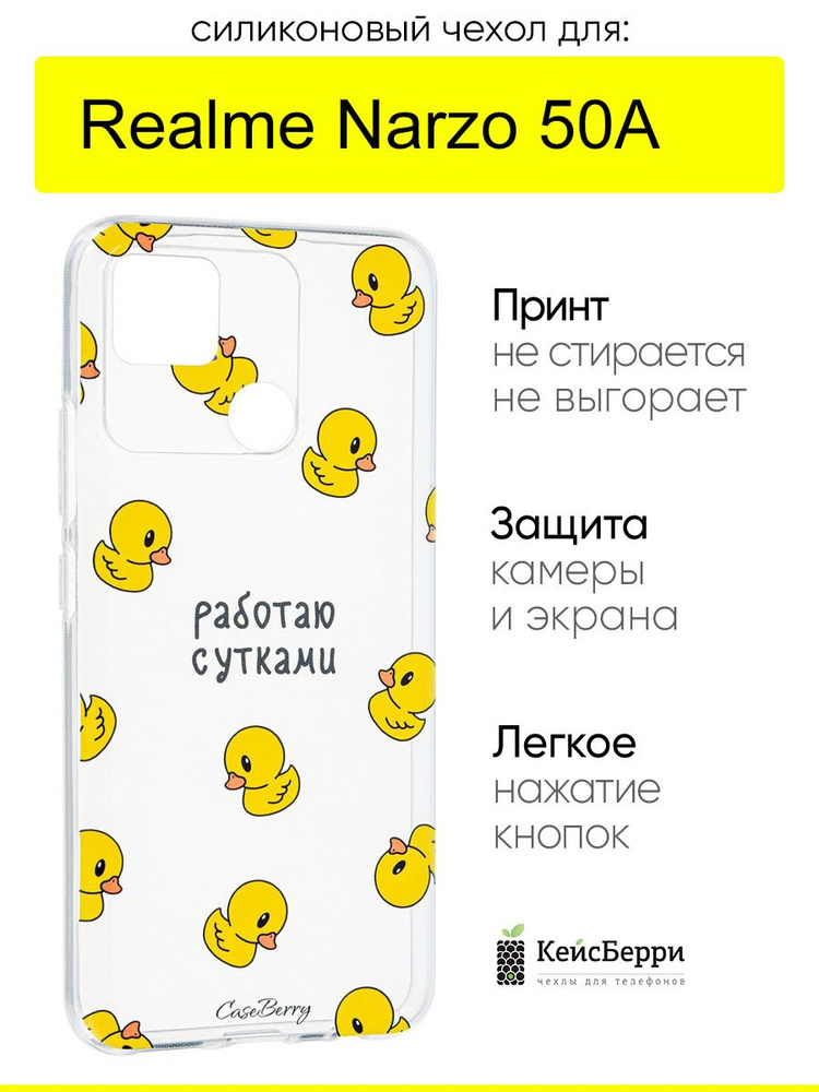 Чехол для Realme Narzo 50A, серия Clear #1