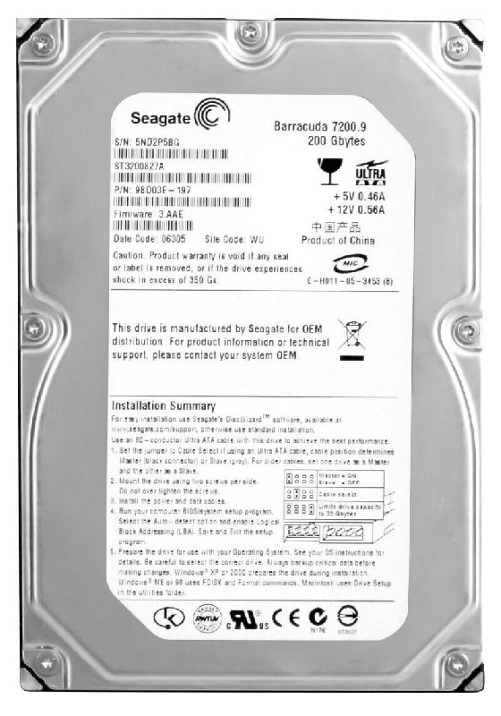 Seagate 200 ГБ Внутренний жесткий диск (ST3200827A)  #1