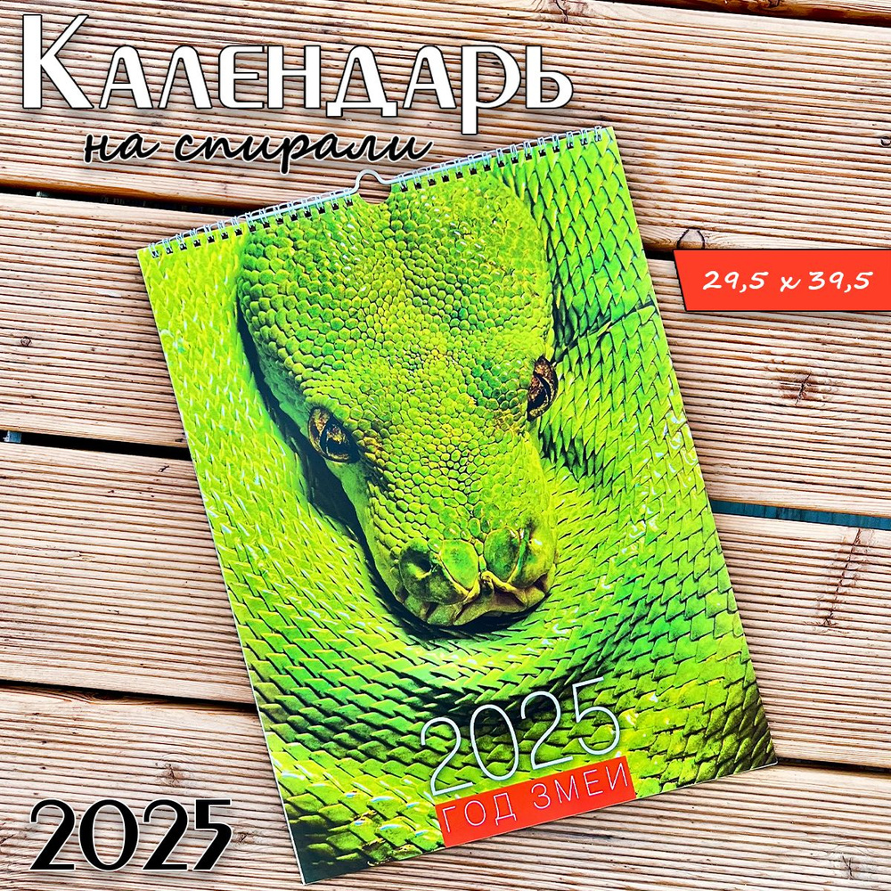 Календарь 2025 настенный перекидной на спирали - Год змеи, символ года  #1