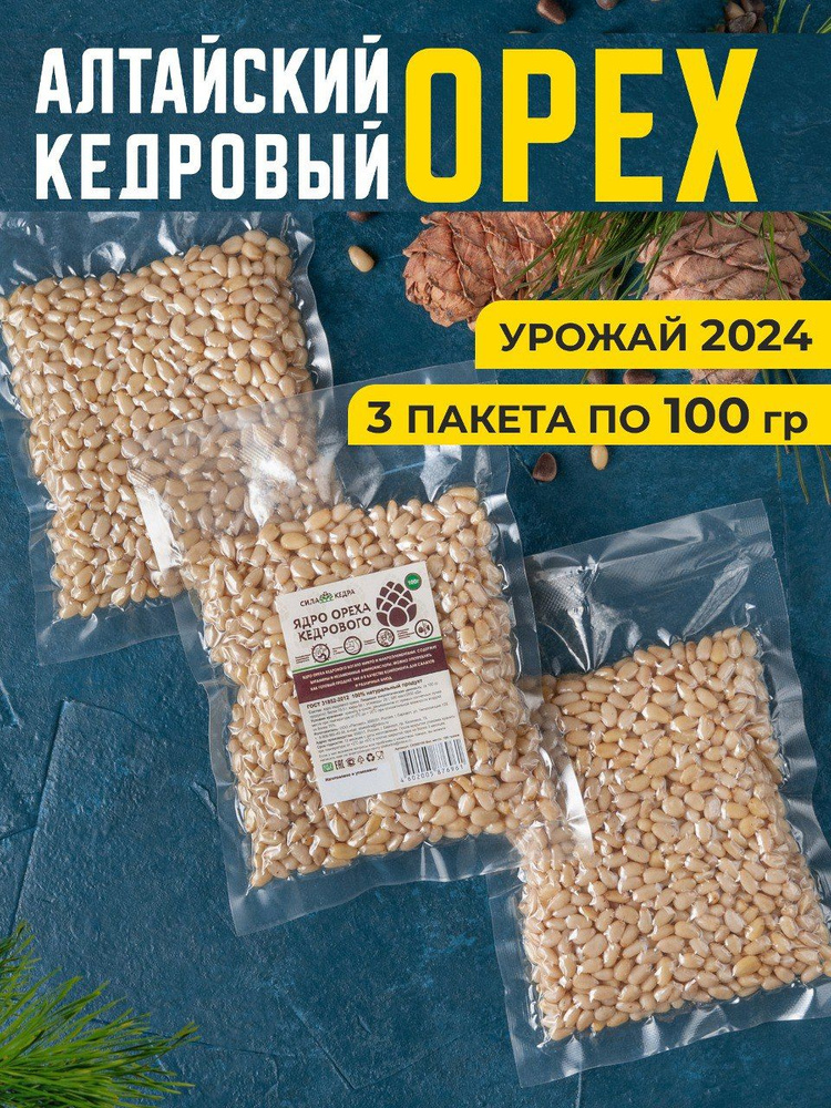 Сила кедра Кедровые орехи очищенные 3 упаковки по 100 граммм здоровое питание пп едаС  #1