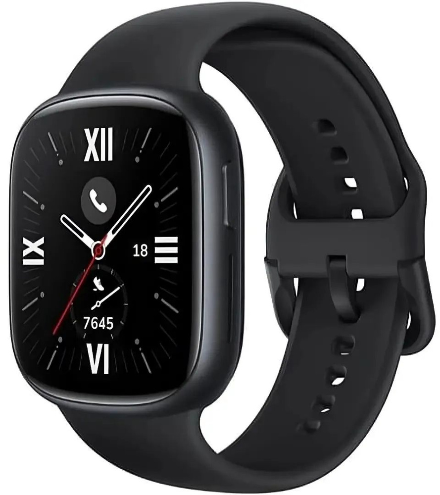 Смарт-часы Honor Watch 4 TMA-B19 45,3мм 1,75" AMOLED корп,черный силикон рем,черный р,бр,:150-200мм  #1