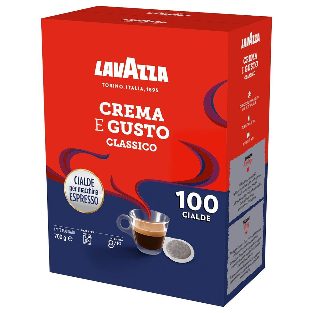 Кофе натуральный молотый в чалдах Lavazza Crema e Gusto Classico , 100 шт  #1