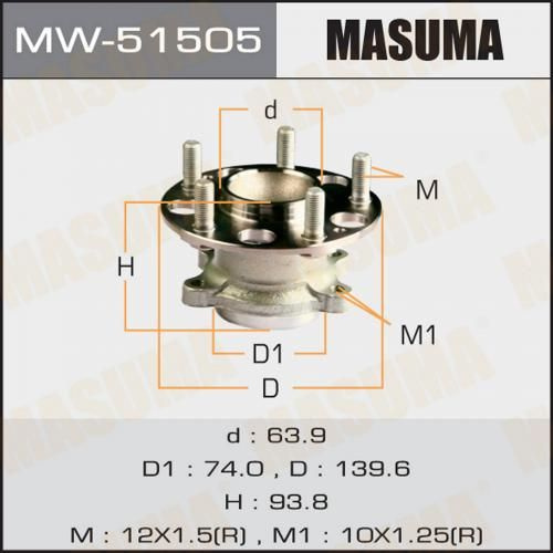 Mw-51505_к-кт подшипника ступицы задней! со ступицей honda Masuma MW51505  #1