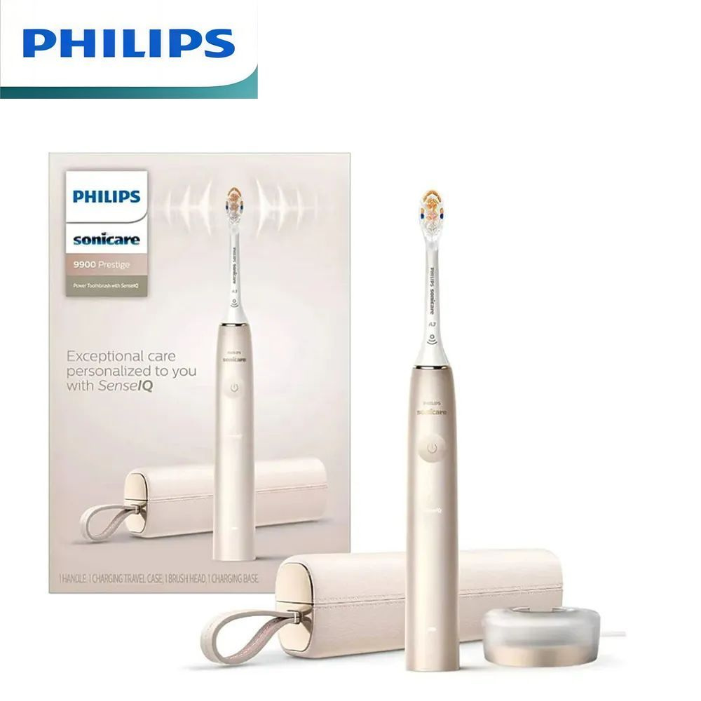 Philips Набор электрических зубных щеток Diamond Clean Prestige 9900 HX9996, золотой  #1