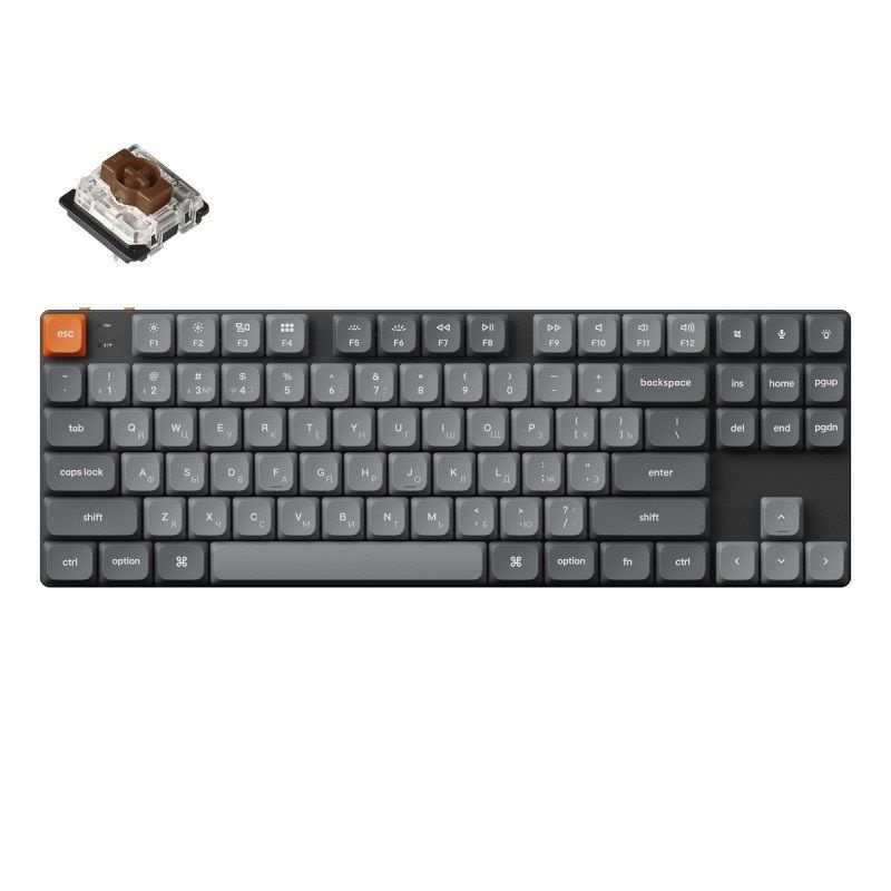 Беспроводная механическая клавиатура QMK Keychron K1 Max (87 клавиш, Hot Swap, RGB-подсветка, Gateron #1