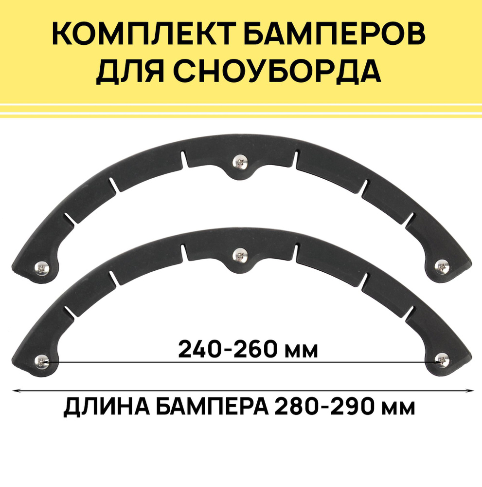 Комплект бамперов защитных раздвижных для сноуборда , длина 280-290 мм, пластик, крепежные винты в комплекте, #1