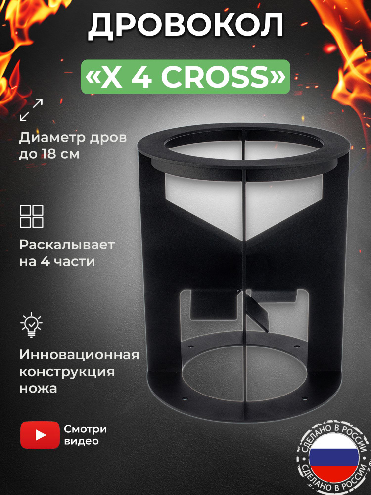 Дровокол ручной KOLUNDROV "X4 Cross" / приспособление для колки дров / щепокол колун #1