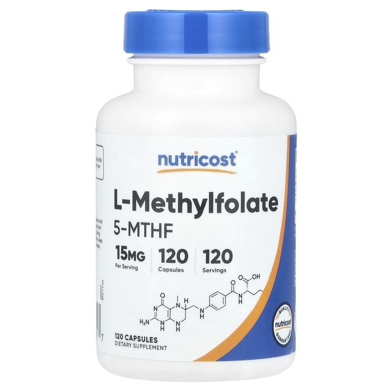 Nutricost L-Methylfolate, L-метилфолат, 15 мг, 120 капсул из США, доставка почтой #1