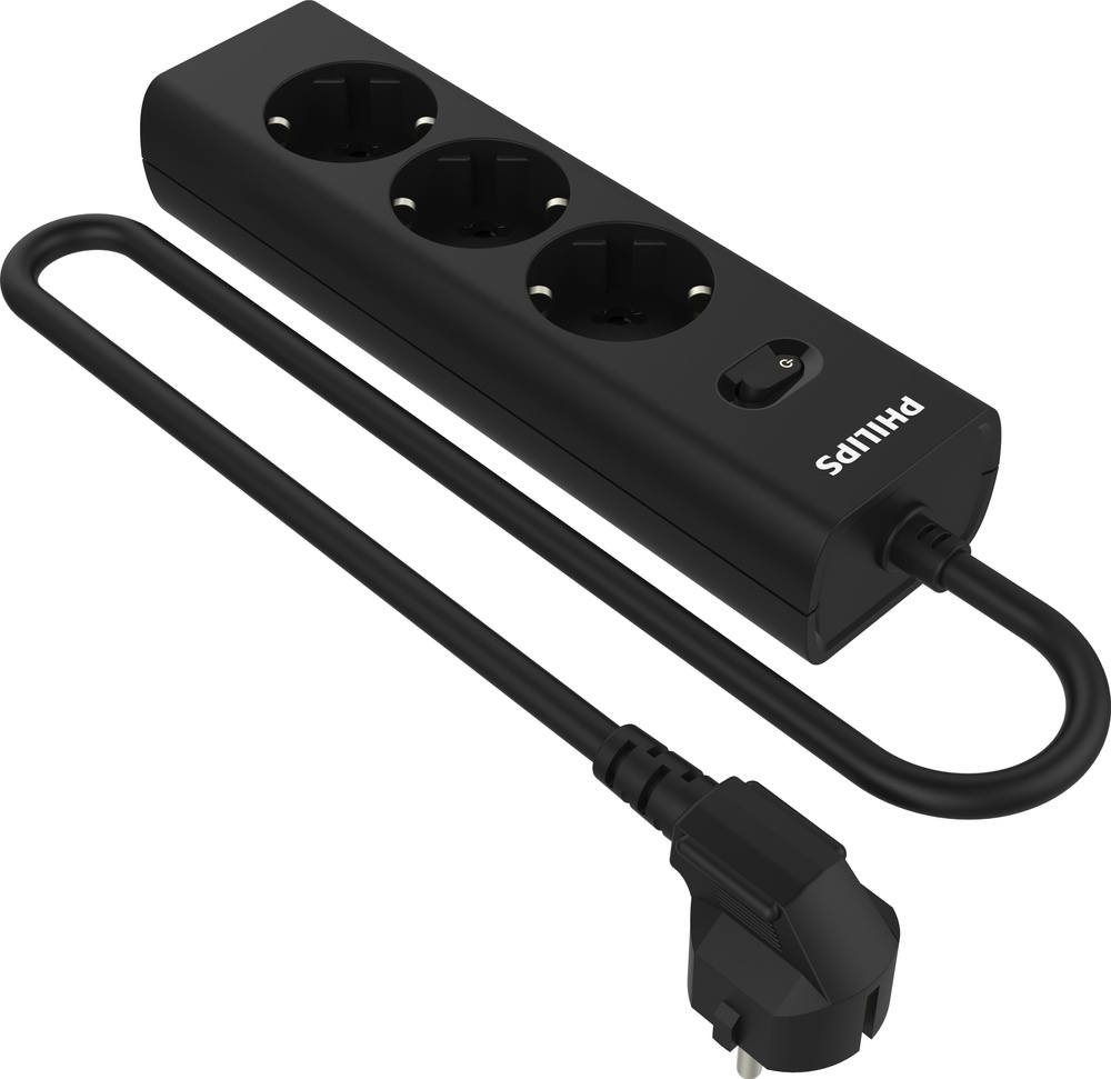 Philips сетевой фильтр 3 Розетки, кабель - 3M черный #1