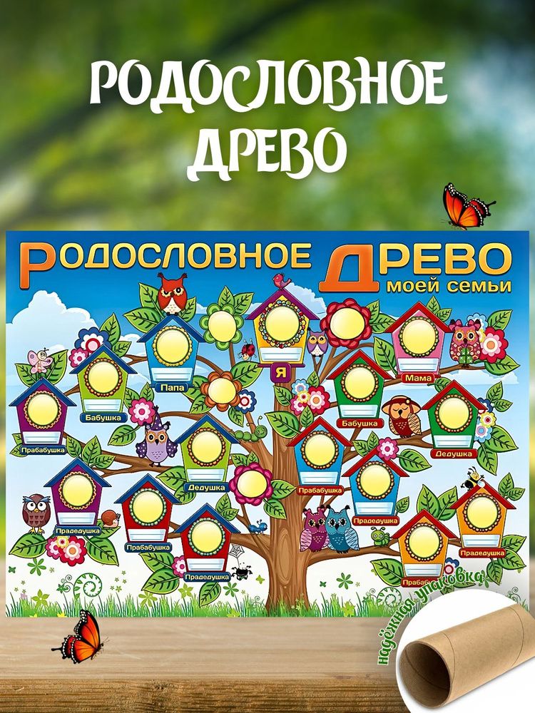 Обучающий плакат А2 Родословное древо моей семьи #1
