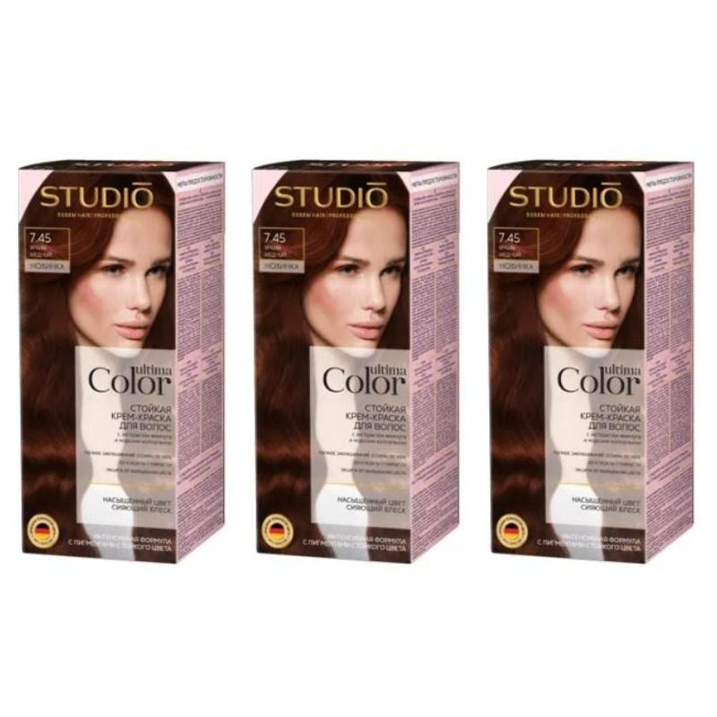 Studio Professional Краска для волос Ultima Color стойкая 7.45 яркий ...