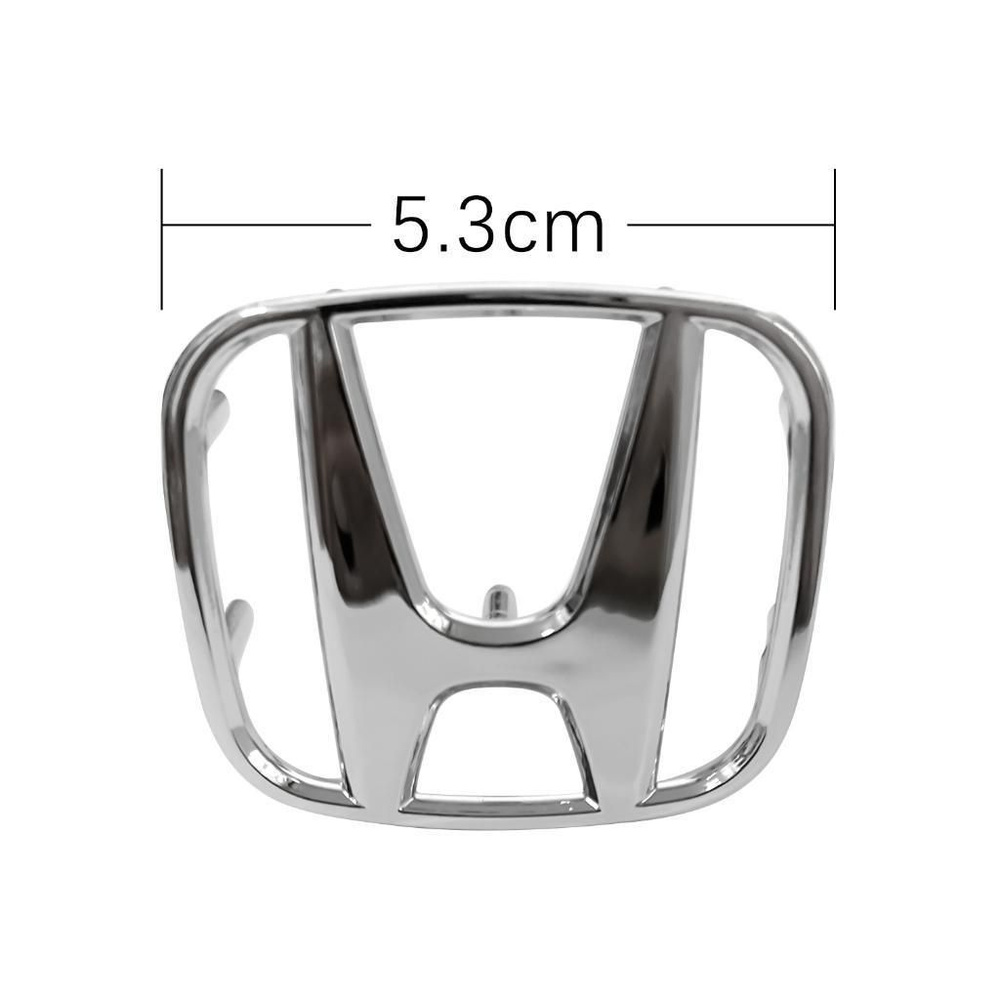 Эмблема Хонда шильдик значок на руль Honda 53х43 мм, хром #1