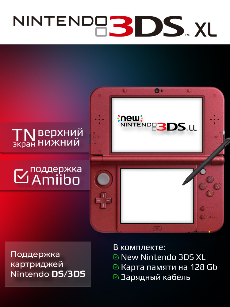 Игровая приставка New Nintendo 3DS XL 128 Gb Metallic Red (TN/TN
