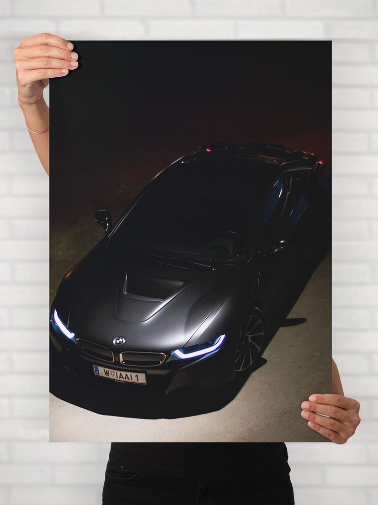 Плакат на стену для интерьера Легенды Авто (БМВ i8 - BMW i8 5) - Постер по машине формата A1 (61x84 см) #1