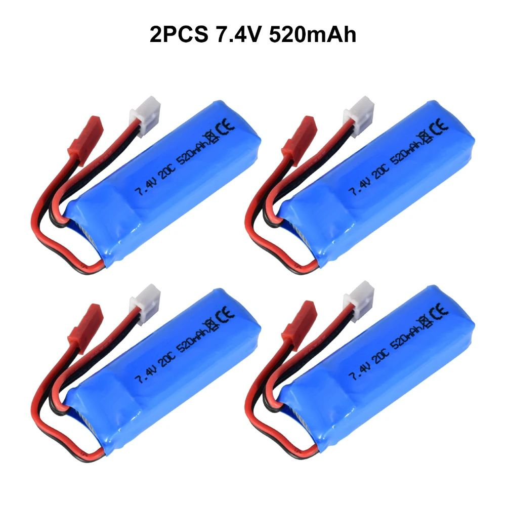 2 Baterías Lipo 7.4V 550mAh 25C + Cargador 2 En 1 Para WLTOYS P929, P939, K979, K989, K999, K969