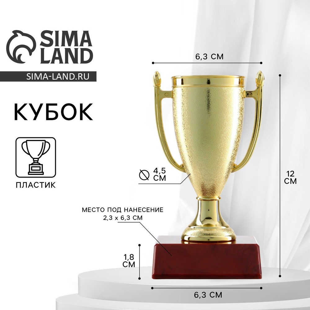 Кубок 103, наградная фигура, золото, подставка пластик, 12 х 6,3 х 6,3 см #1