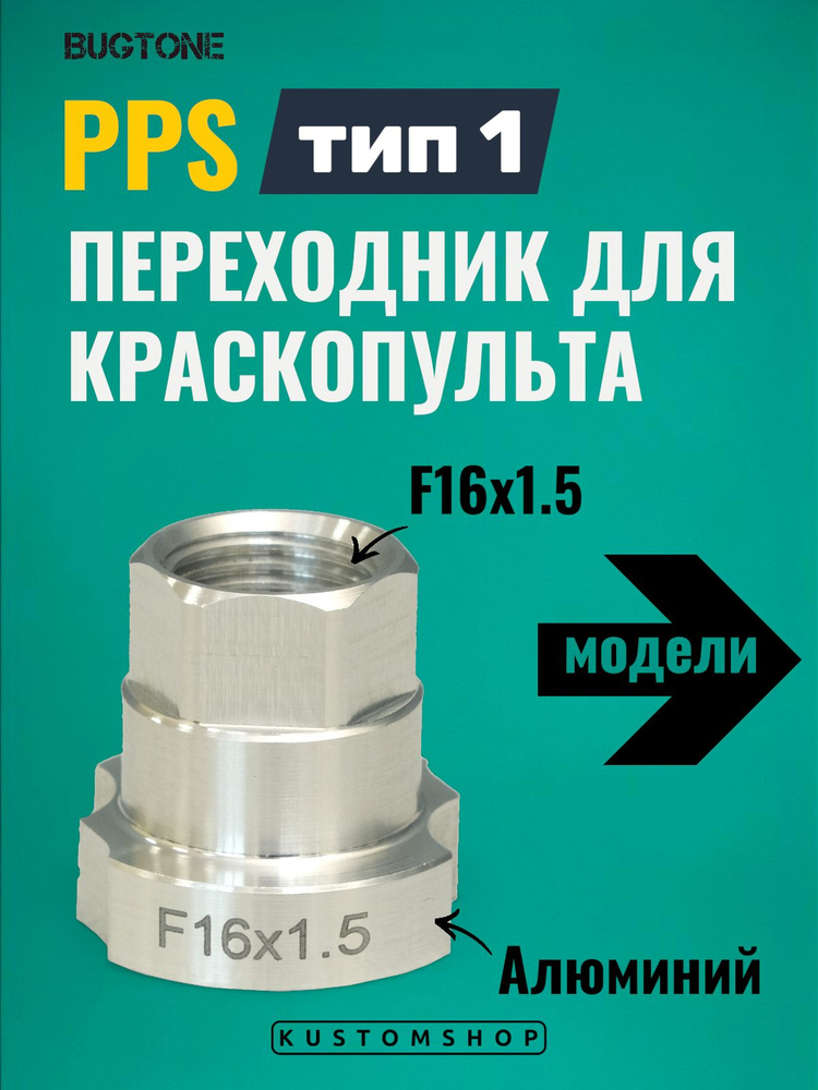 Адаптер PPS переходник алюминиевый ТИП 1 резьба F16х1,5мм для