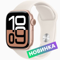 Apple Watch Series 10 42 Rose Gold Aluminium Case GPS Light Blush Sport Band S M MWWH3 OZON 1708328826