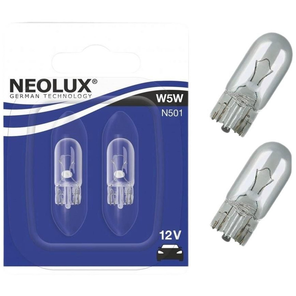 Лампа накалив 12V 5W W2.1x9.5d б/цок стоп-сигнал повтор габарит Standart (NEOLUX)