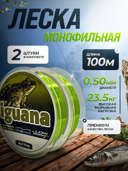 Леска для рыбалки Wei Yang iguana, 2 шт. по 100 м купить c доставкой на ...