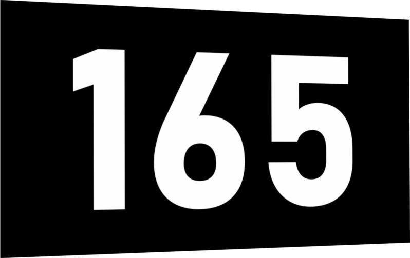 Табличка-номер 165 цвет бело-черный, размер 7х4 см, ПолиЦентр