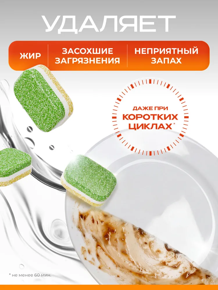 Таблетки для посудомоечной машины SYNERGETIC 100 шт, эко средство для посудомоечной машины, 55 шт, фото 2