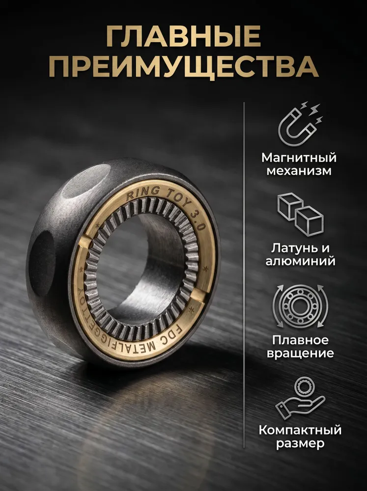 Антистресс игрушка: EDC вращающееся кольцо для пальцев, снятие стресса, подарок мужчине, вариант, фото 2