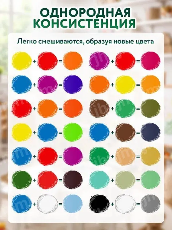 Краска пальчиковая 12 шт., 40 мл., 12 шт, 40 мл, фото 6