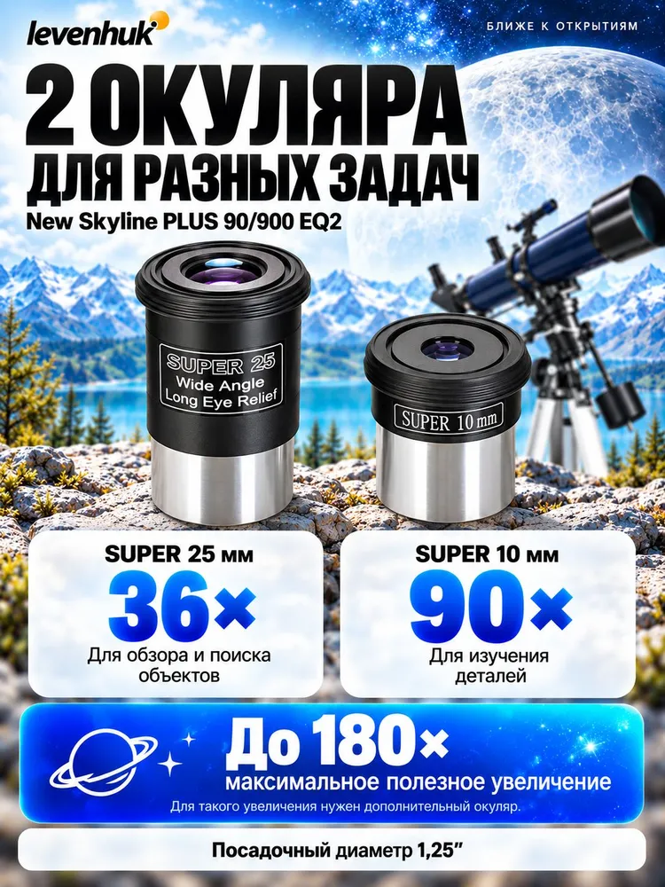 Телескоп Levenhuk New Skyline PLUS 90/900 EQ2, вариант, фото 4