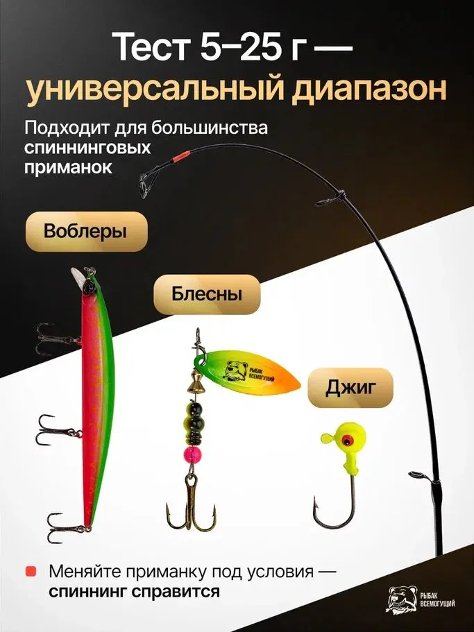 Спиннинг телескопический Рыбак Всемогущий 300 см, тест 5-25 г, складной компактный тревел для рыбалки на щуку, судака, окуня, 25 г, фото 4
