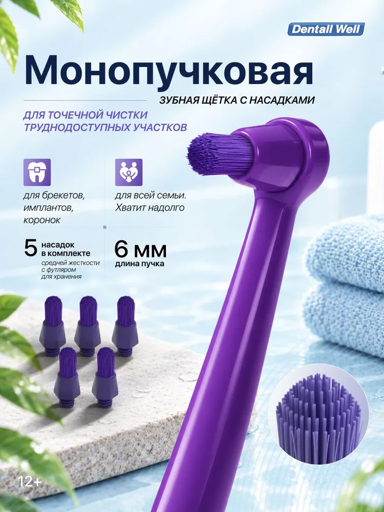 Монопучковая зубная щетка 3D GLOW SMILE со сменными насадками, вариант