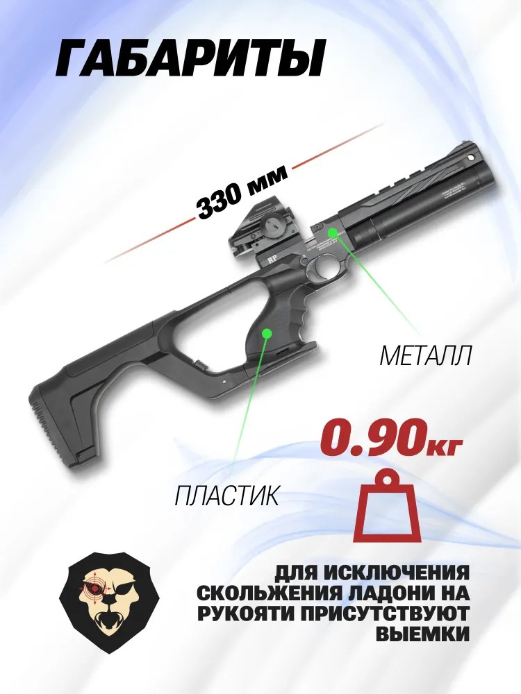 Пневматический PCP пистолет Reximex RP (4.5 мм, пластик), вариант, фото 5