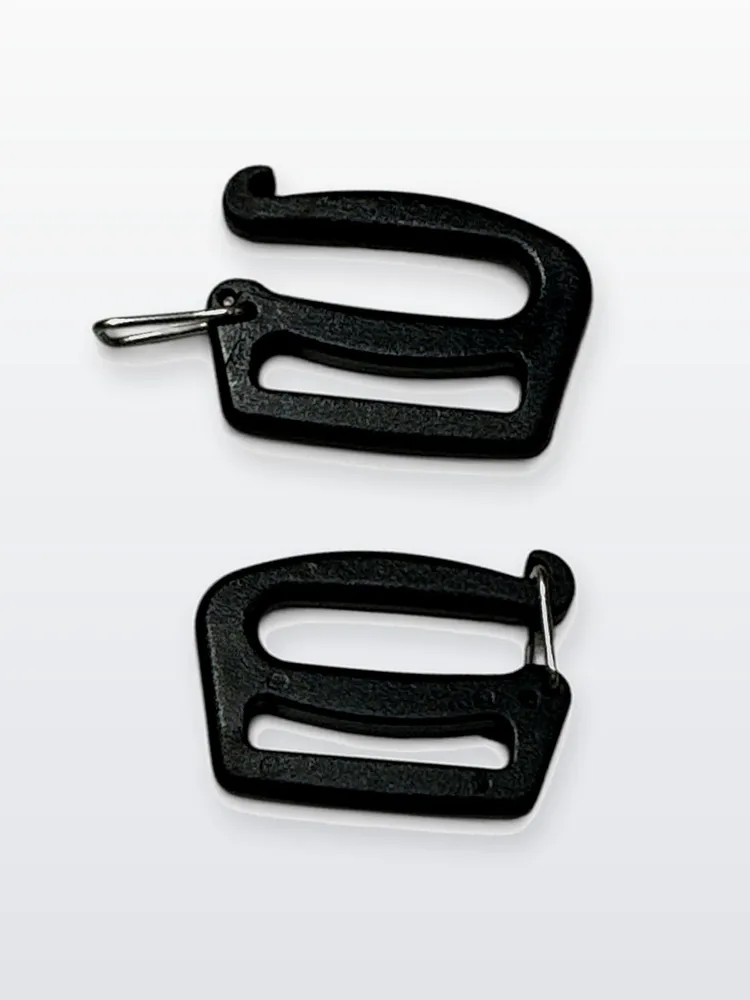 Пряжка быстросъемная G-hook 25 мм, пластиковая застежка-крючок для стропы, сумки, слинга, рюкзака, черная, 2 шт, 2 шт, фото 4