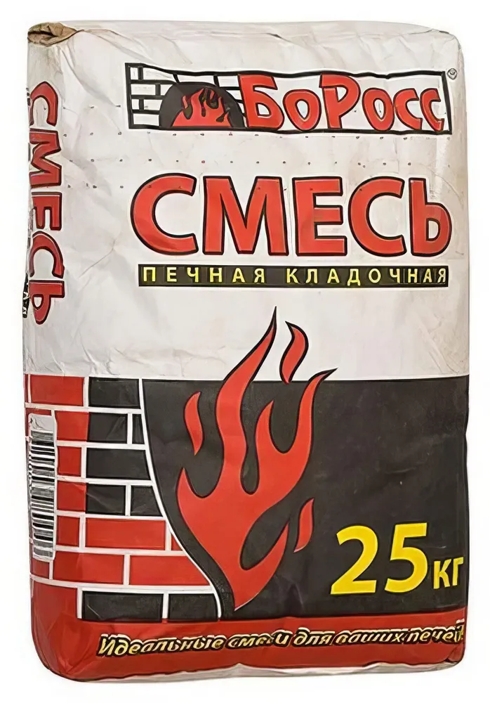 Cмесь кладочная для печей и каминов БоРосс красная 25 кг, 25 кг