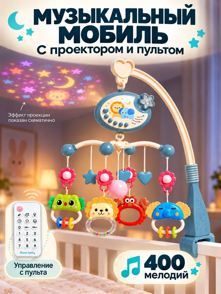 Мобиль музыкальный на кроватку, вариант