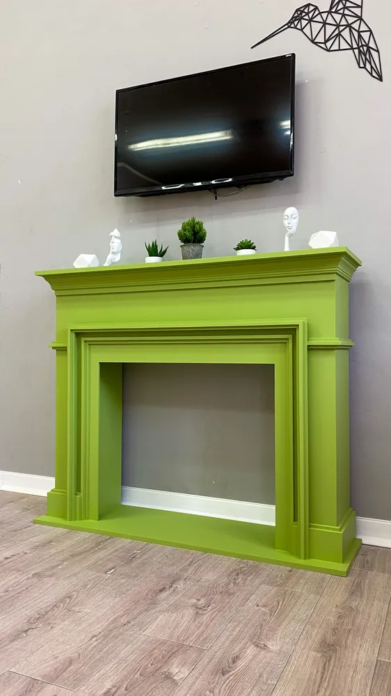 Kamin_decor_msk Портал каминный Лео 95х120х25, салатовый, 95x120x25, фото 3