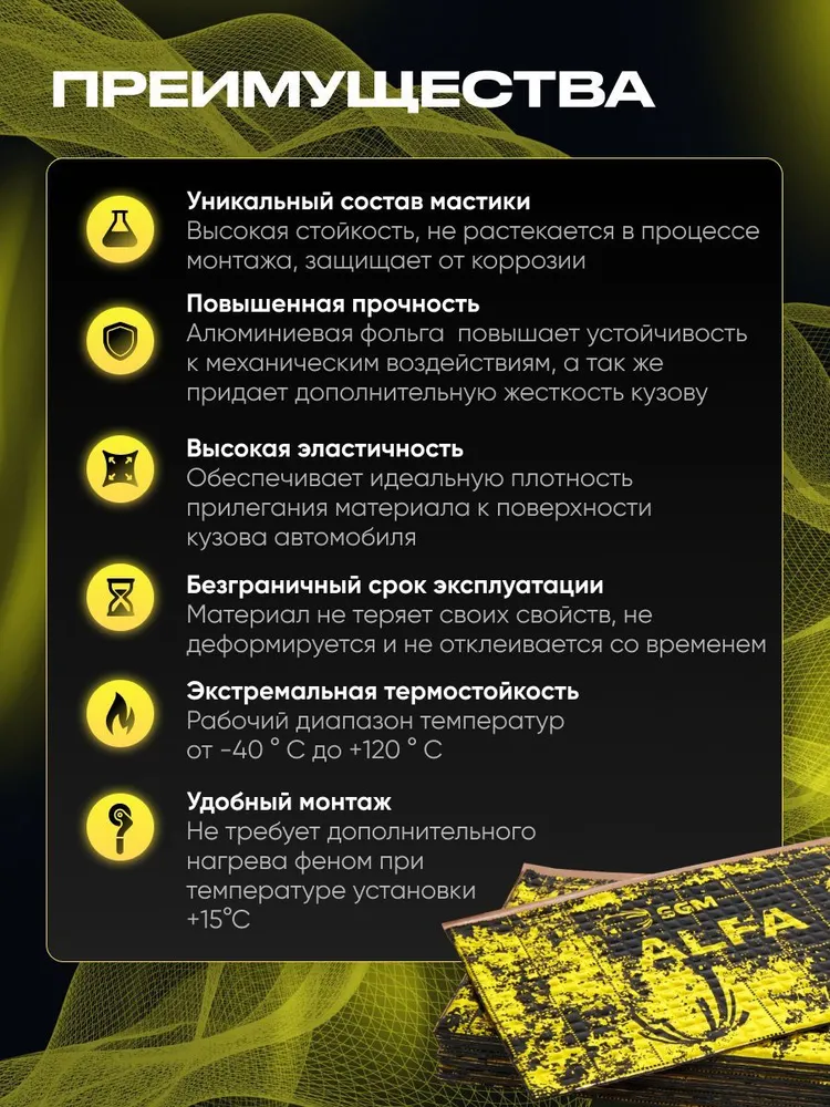 Набор шумоизоляции для автомобиля SGM А2 с роликом, 30 листов/Виброизоляция для тюнинга салона, пола и дверей машины, вариант, фото 4